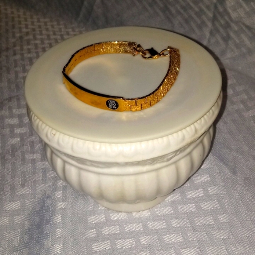 Vintage Men's Gold Nugget ID Bracelet